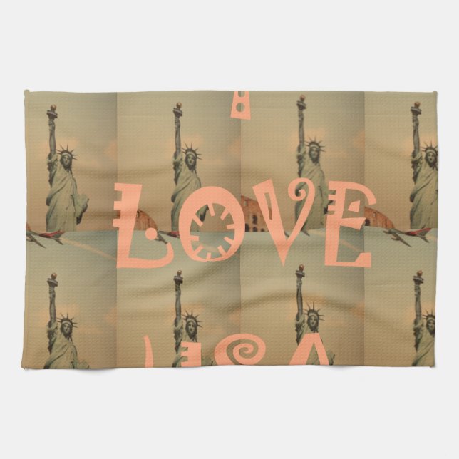I Love USA Kitchen Towel (Horizontal)