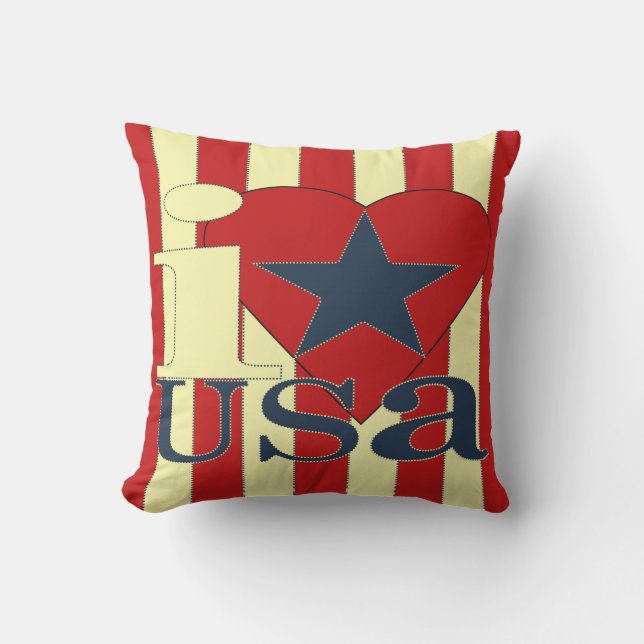I Love USA Pillow (Front)