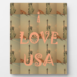 I Love USA Plaque