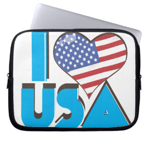 I Love USA Retro 80s Laptop Sleeve