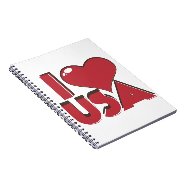 I Love USA Retro 80s Notebook (Right Side)