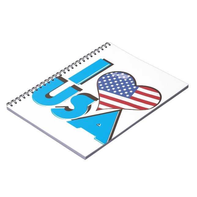 I Love USA Retro 80s Notebook (Left Side)