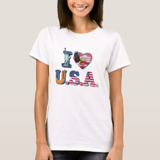🇺 🇸 "I Love USA" T-shirt patriotique ❤️ 👕