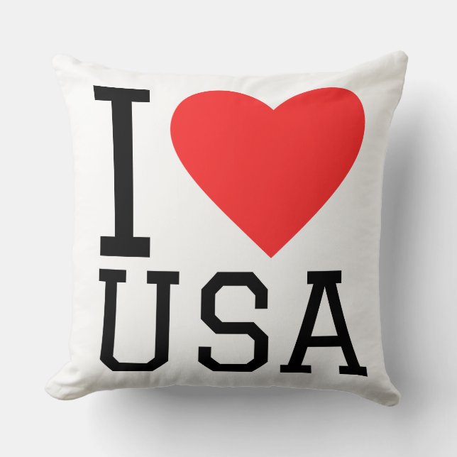 I love USA  Throw Pillow (Front)