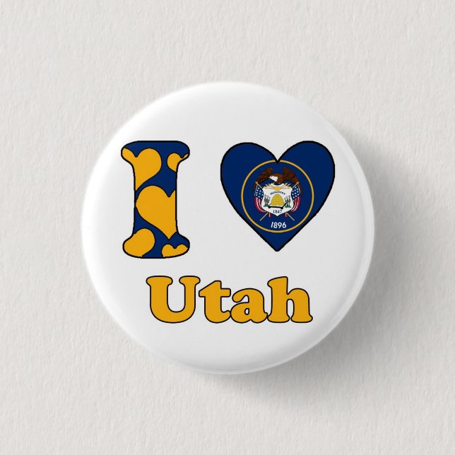 I love Utah 1 Inch Round Button (Front)