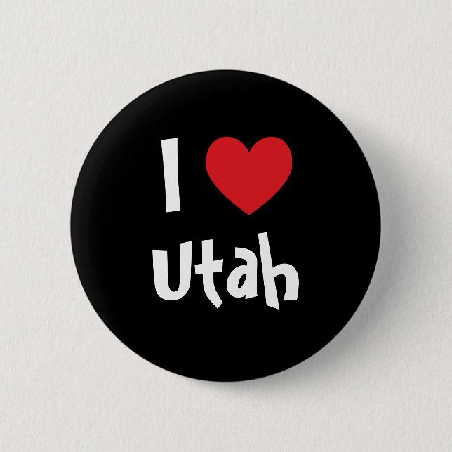 I Love Utah 2 Inch Round Button (Front)