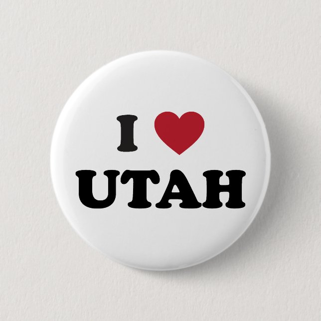 I Love Utah 2 Inch Round Button (Front)