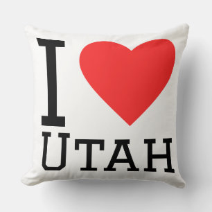 I love Utah Throw Pillow