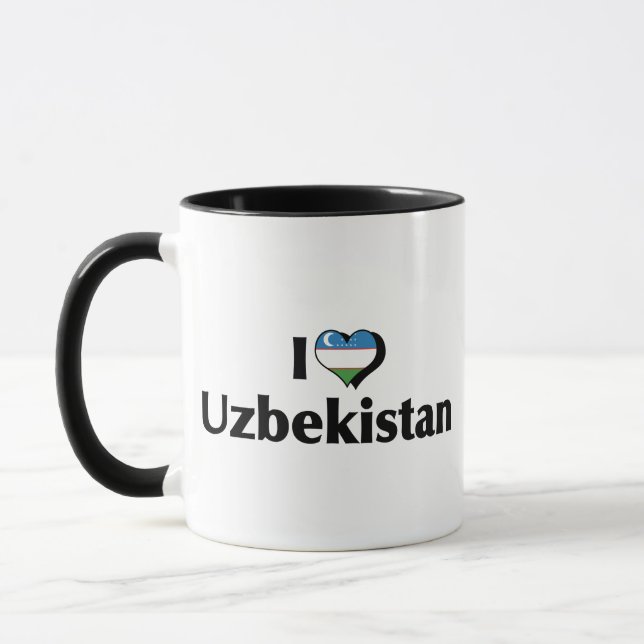 I Love Uzbekistan Flag Mug (Left)