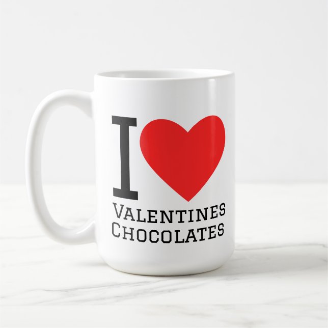 I love valentines chocolates coffee mug (Left)