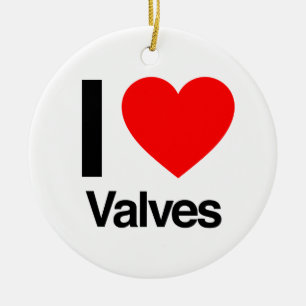 i love valves ceramic ornament
