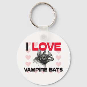 I Love Vampire Bats Keychain