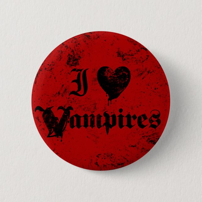 I Love Vampires 2 Inch Round Button (Front)