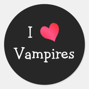 I Love Vampires Classic Round Sticker