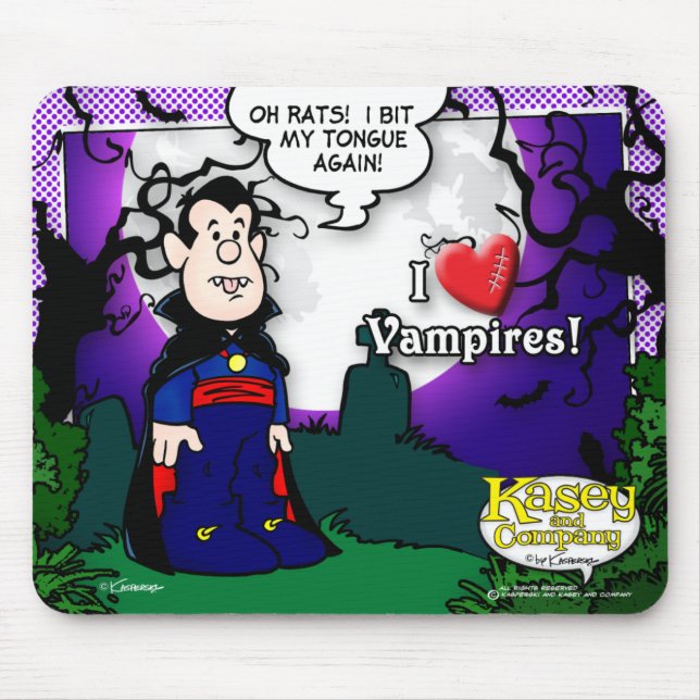 I Love Vampires Mouse Pad (Front)