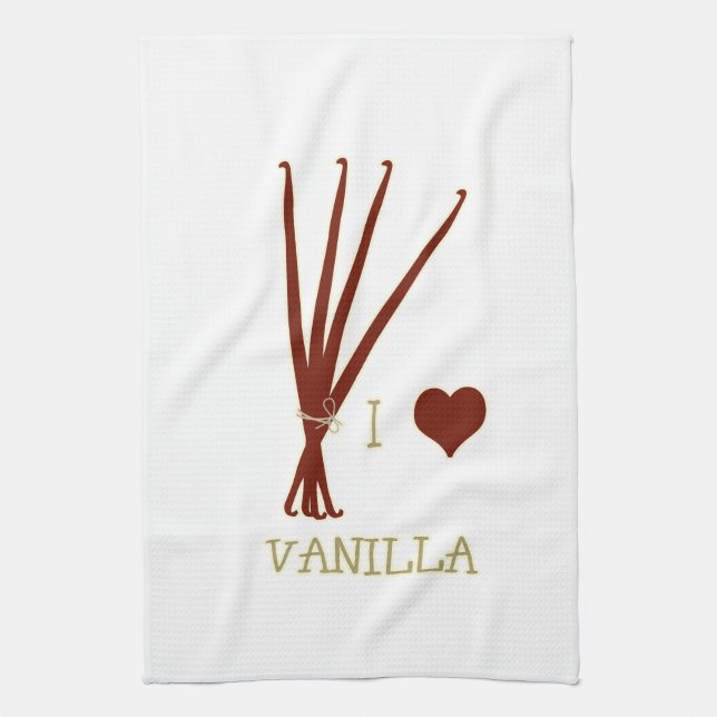 I love Vanilla Kitchen Towel (Vertical)
