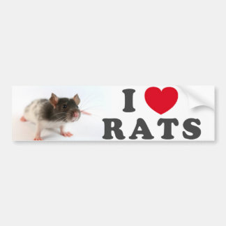 I love (variegated) Rats Bumper Sticker