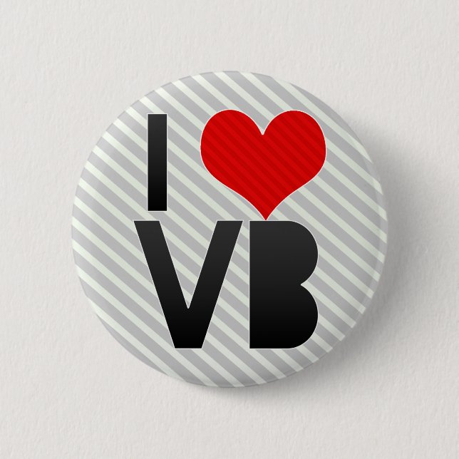 I Love VB 2 Inch Round Button (Front)