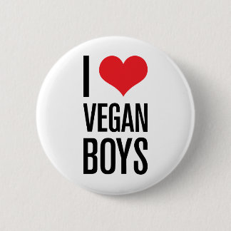 I Love Vegan Boys 2 Inch Round Button