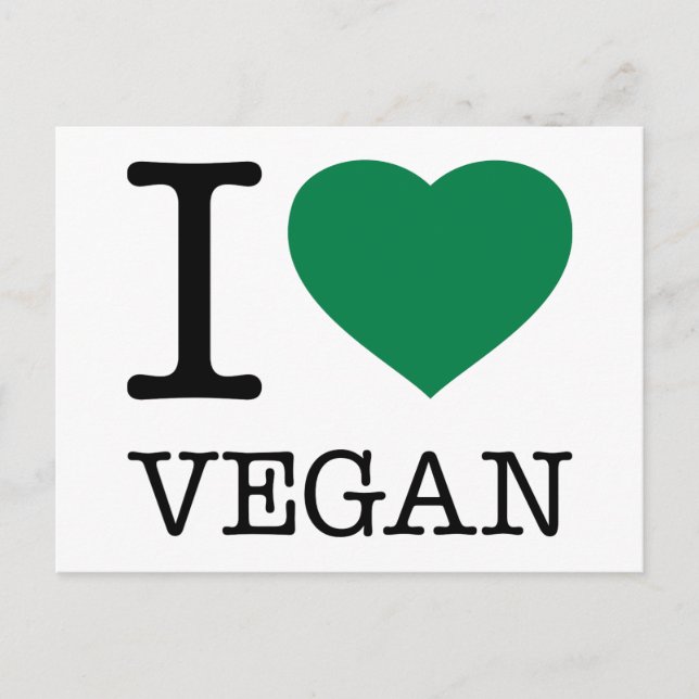 I LOVE VEGAN POSTCARD (Front)