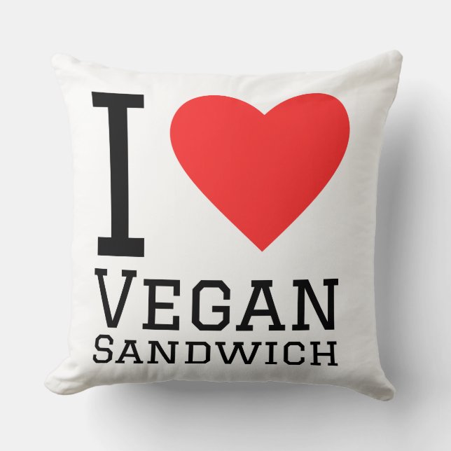 I love vegan sandwich throw pillow (Front)