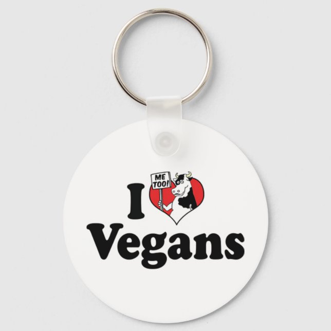 I Love Vegans Keychain (Front)