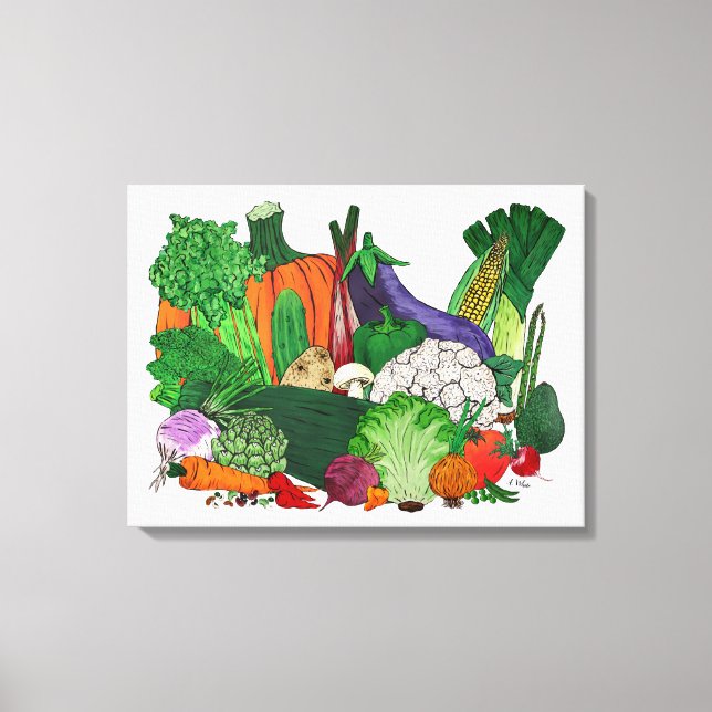 I Love Vegetables Canvas Print (Front)