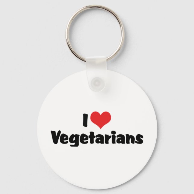 I Love Vegetarians Keychain (Front)