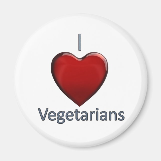 I Love Vegetarians Magnet (Front)