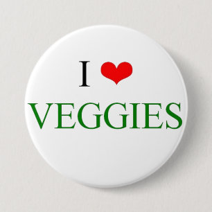 I love veggies 3 inch round button
