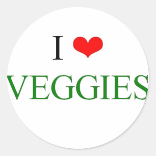 I love veggies classic round sticker