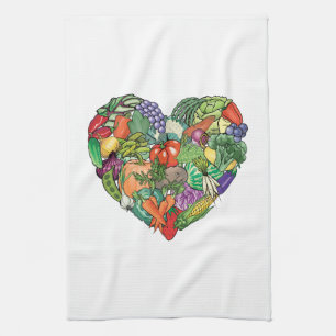 I Love Veggies Kitchen Towel