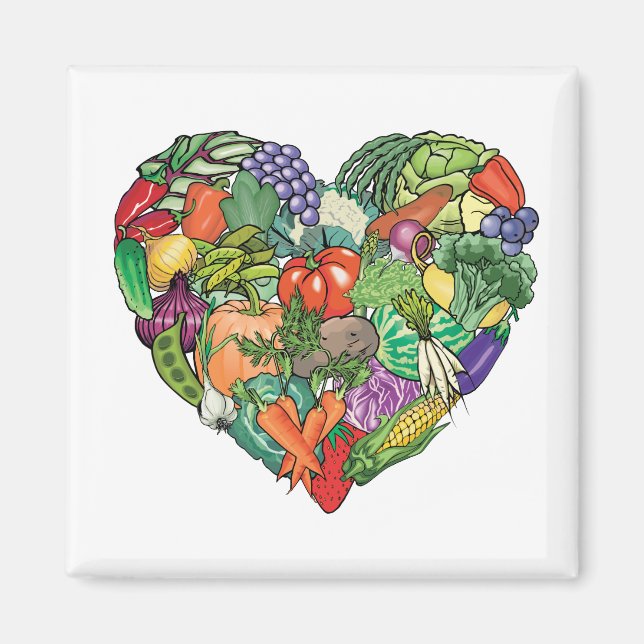 I Love Veggies Magnet (Front)