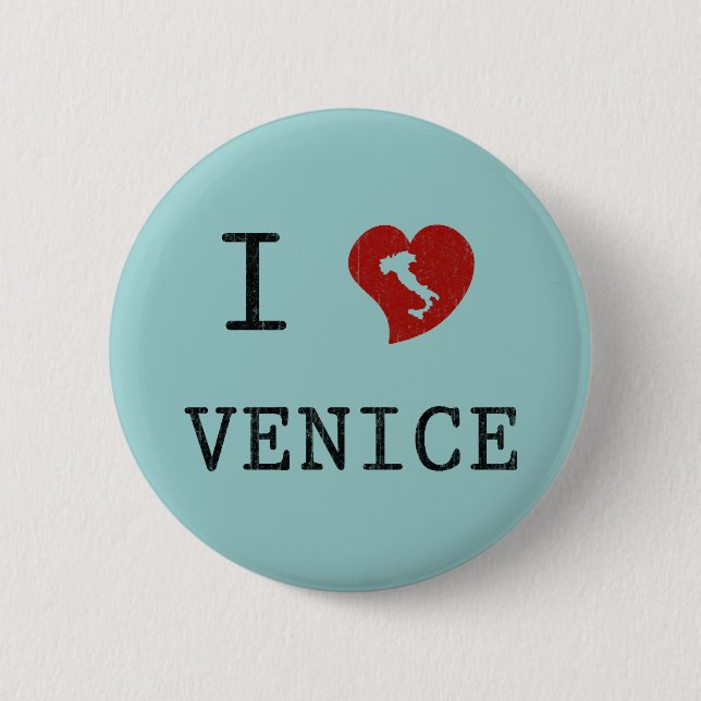 I Love Venice 2 Inch Round Button (Front)