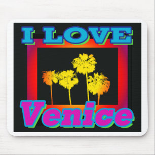 I LOVE Venice Palm Trees in the Box Mousepads
