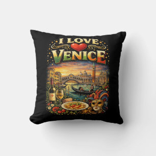 I Love Venice Throw Pillow