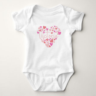 I love Victoria hearts in pink Baby Bodysuit