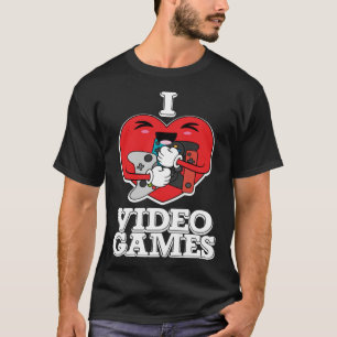 I Love Video Games Gamer Girl Or Boy Teen Gaming   T-Shirt