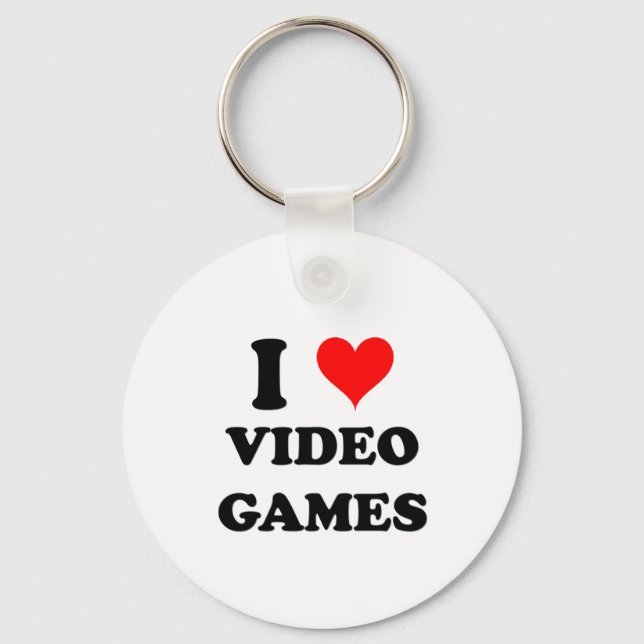 I Love Video Games Keychain (Front)