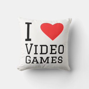 I love video games throw pillow