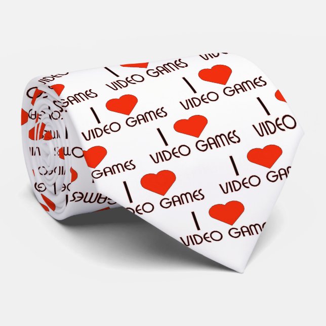 I Love Video Games Tie (Rolled)