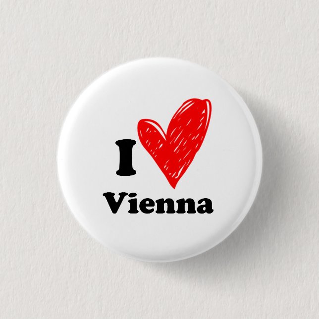 I Love Vienna 1 Inch Round Button (Front)
