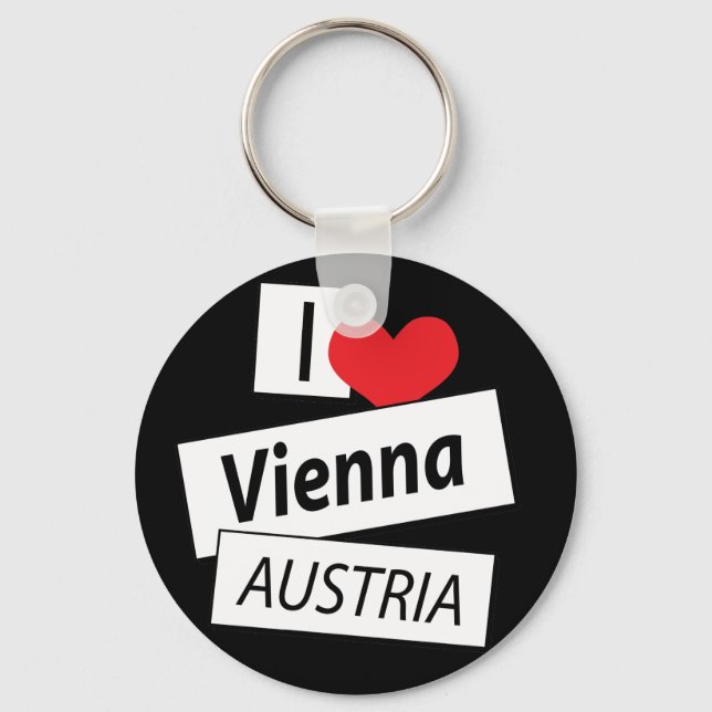 I Love Vienna Austria Keychain (Front)