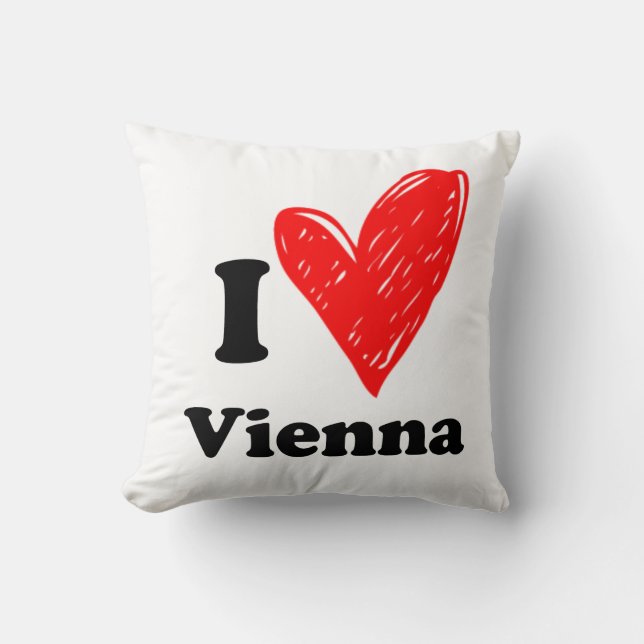I love Vienna Throw Pillow (Front)