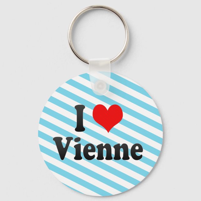 I Love Vienne, France Keychain (Front)