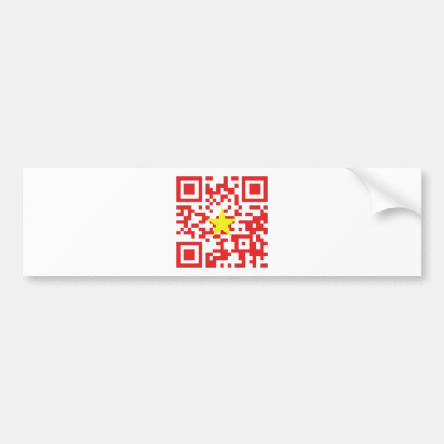 I Love Vietnam (Tôi Yêu Việt Nam) Flag QR Code Bumper Sticker (Front)