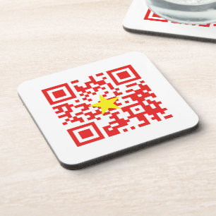 I Love Vietnam (Tôi Yêu Việt Nam) Flag QR Code Coaster