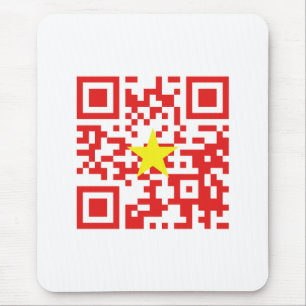 I Love Vietnam (Tôi Yêu Việt Nam) Flag QR Code Mouse Pad