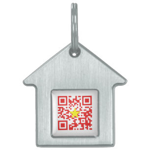 I Love Vietnam (Tôi Yêu Việt Nam) Flag QR Code Pet ID Tag