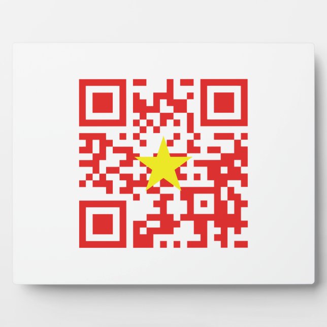 I Love Vietnam (Tôi Yêu Việt Nam) Flag QR Code Plaque (Front)